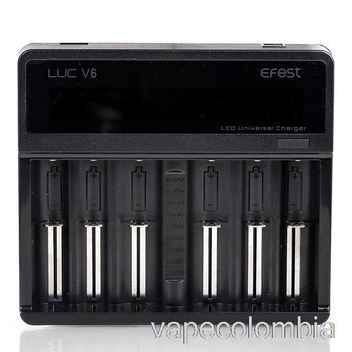 Vape Recargable Efest Luc V6 Cargador Universal Lcd De 6 Bahías