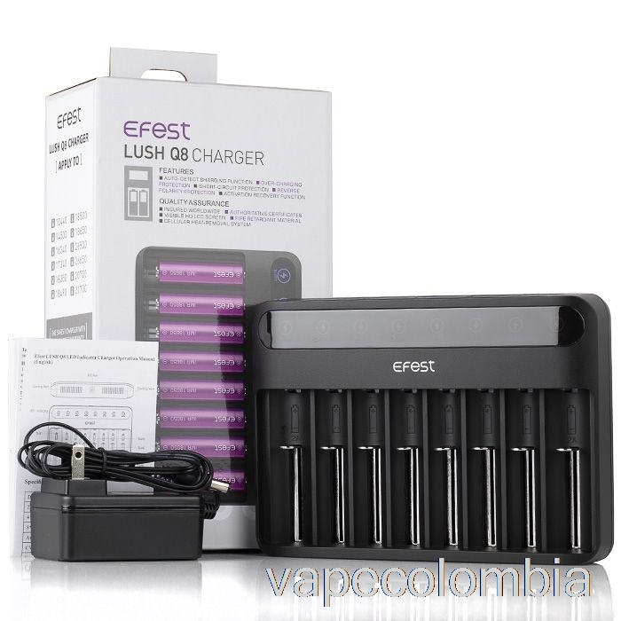 Vape Desechable Efest Lush Q8 Cargador De Batería Inteligente De 8 Bahías