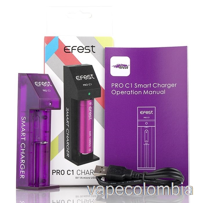 Vape Recargable Efest Pro C1 Cargador De Batería Inteligente De 1 Bahía