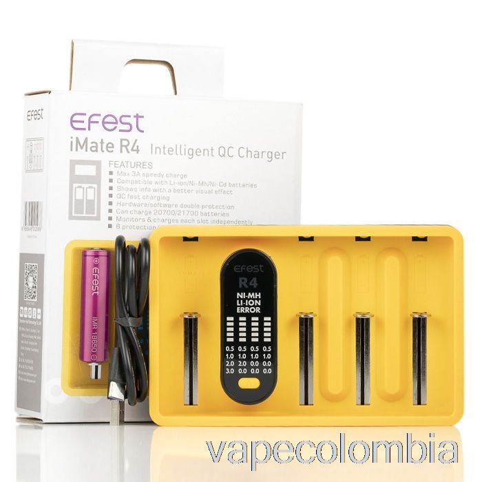 Vape Desechable Efest Imate R4 Cargador Inteligente Qc