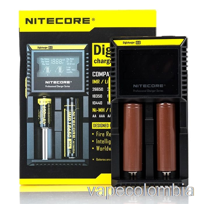 Cargador De Batería Vape Desechable Nitecore D2 (2 Bahías)