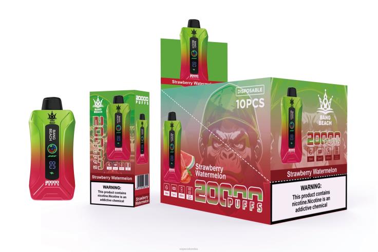 Vape Colombia - Bang Beach vape elegante de la pantalla de 20000 soplos H68XP3 sandia fresa