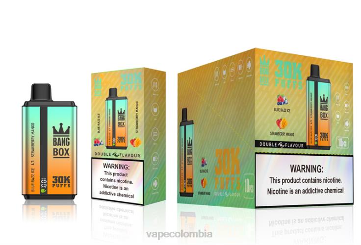 Vape Colombia - Bang Box 30000 inhalaciones de dos sabores. H68XP73 hielo blue razz y mango fresa