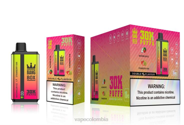 Vape Desechable - Bang Box 30000 inhalaciones de dos sabores. H68XP62 helado de sandía y kiwi fresa