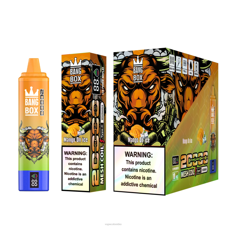 Vape Desechable - Bang Box Pantalla inteligente de 20000 inhalaciones H68XP54 mango en hielo