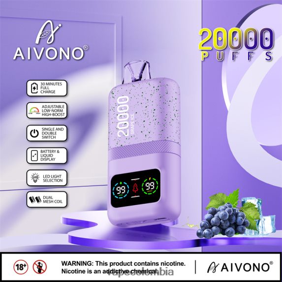 Vape Desechable - hielo de uva Aivono AIM magic 20000 ZTD82286
