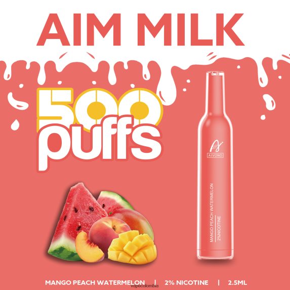 Vape Desechable - sandia mango durazno Aivono AIM MILK 500 ZTD822268