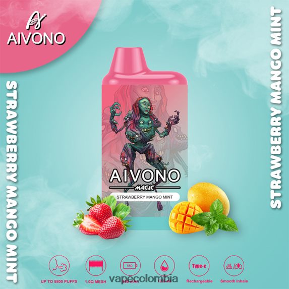 Vape Colombia - fresa mango menta Aivono AIM MAGIC cigarrillo de caja de 5800 bocas ZTD82297