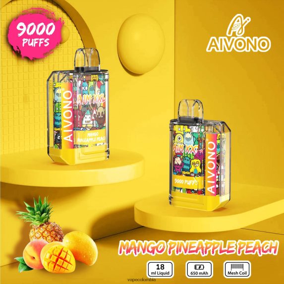Vape Colombia - mango piña durazno Aivono AIM XXL 9000 pegatina boca transparente ZTD82249