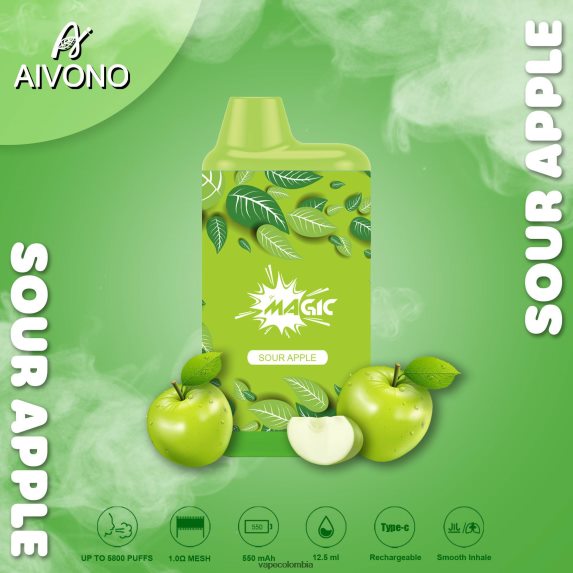 Vape Colombia - manzana agria Aivono AIM MAGIC cigarrillo de caja de 5800 bocas ZTD82287