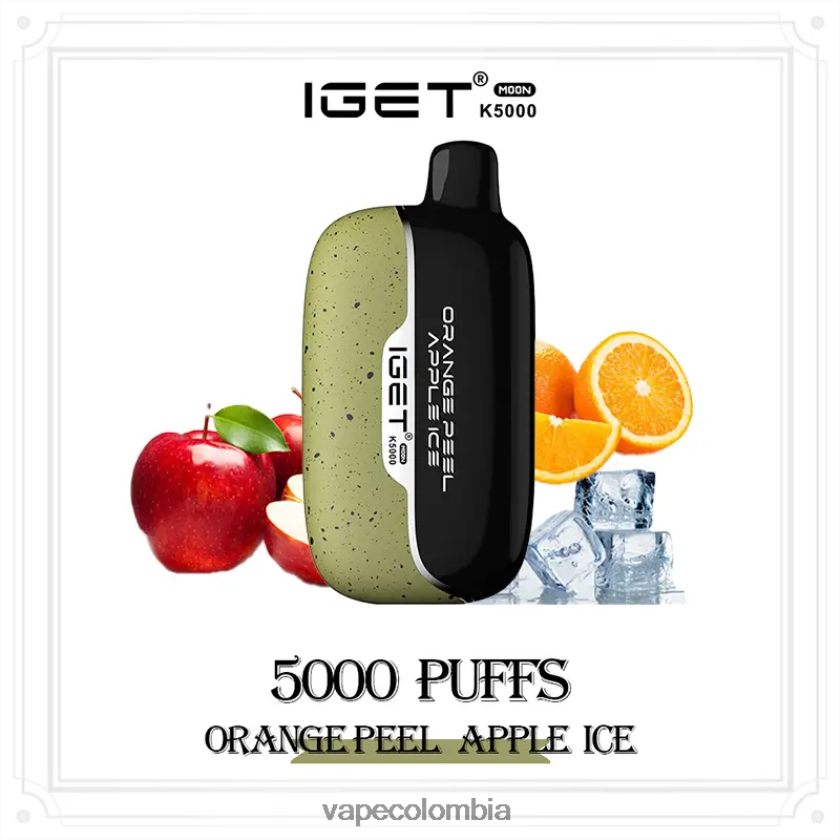 Vape Desechable - hielo de manzana con piel de naranja IGET Moon k5000 06LHXV15