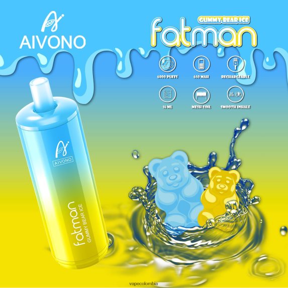 Vape Desechable - hielo de osito de goma Aivono FATMAN 6800 ZTD82232