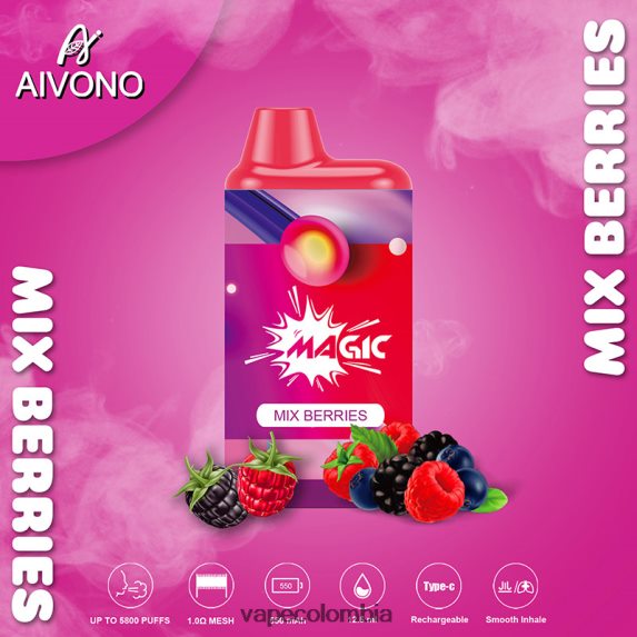 Vape Desechable - mezclar bayas Aivono AIM MAGIC cigarrillo de caja de 5800 bocas ZTD822100